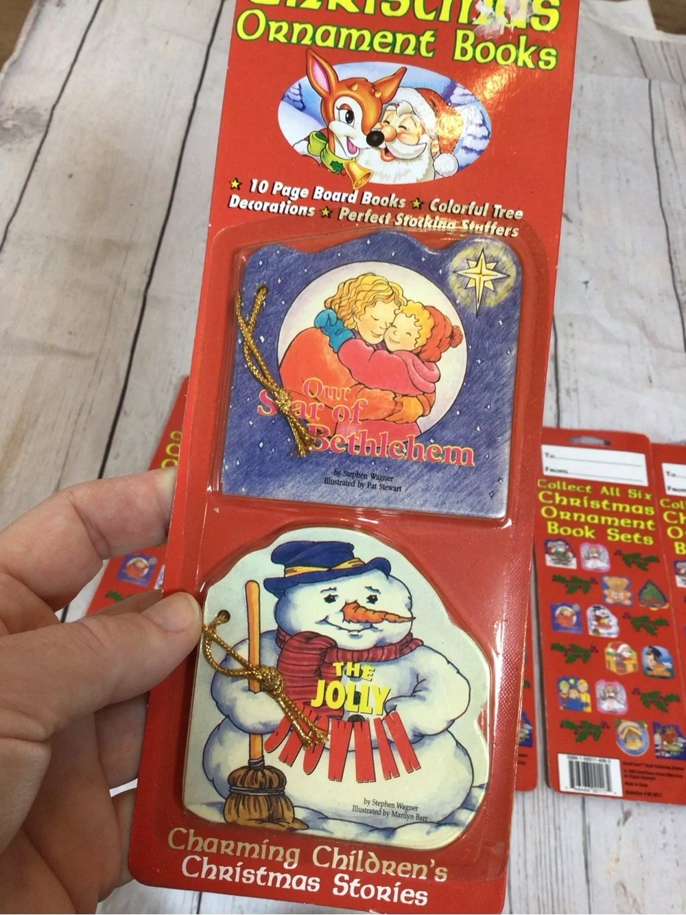 Vintage 1993 Christmas Ornament Books Lot 12 Mini Board Books Sealed Holiday